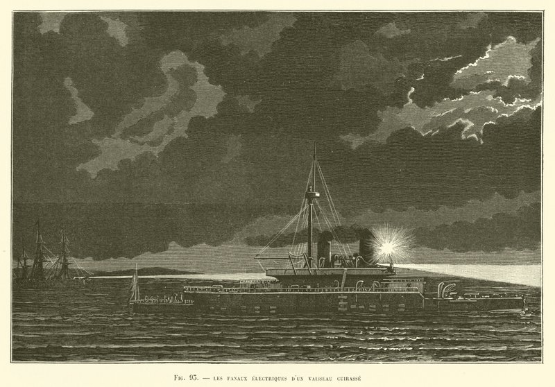 De Elektrische Lichten Van Een Gepantserd Schip door French School