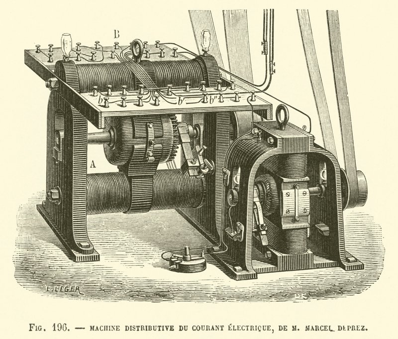 Stroomverdelingsmachine van M. Marcel Deprez door French School