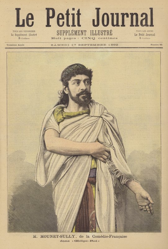 Mounet-Sully, Franse acteur van de Comédie-Française, in Oedipus Rex door French School