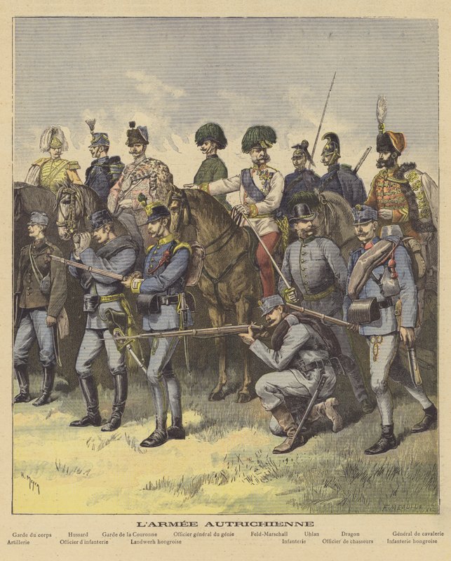 Soldaten van het Oostenrijkse leger door French School