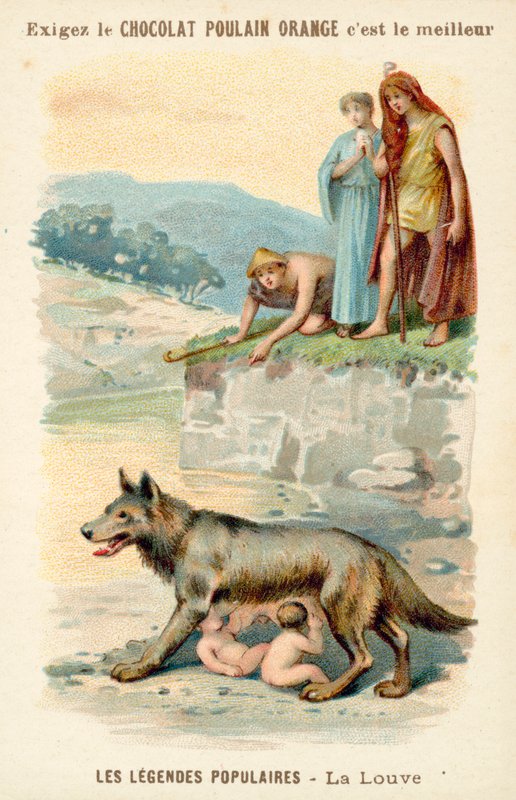 De wolvin die Romulus en Remus zoogt door French School