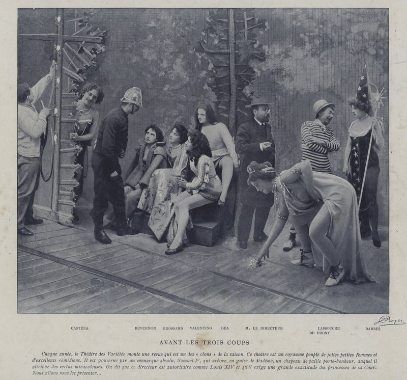 Acteurs en actrices in het Théâtre des Variétés, Parijs door French Photographer