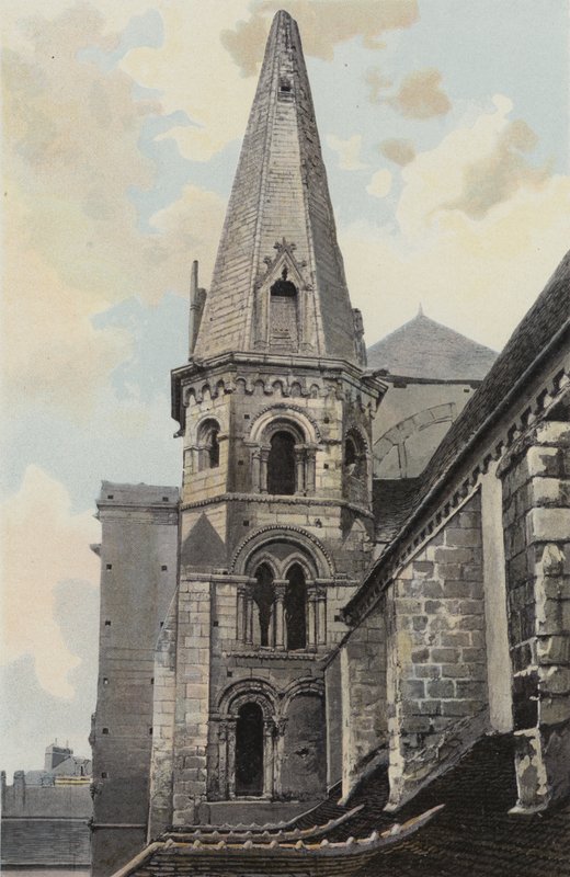 Auxerre, Sint-Eusebeskerk, uitzicht NW (voor restauratie) door French Photographer