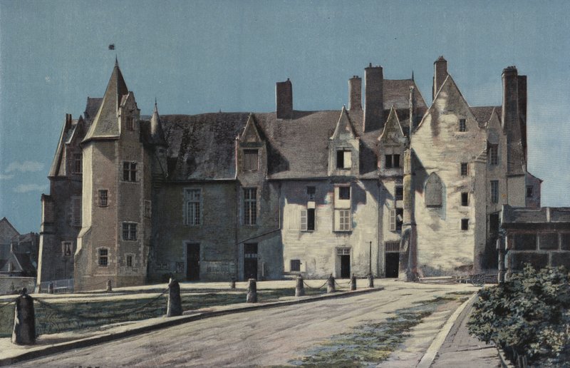 Bauge, Kasteel (Stadhuis en Gendarmerie), Uitzicht op het plein door French Photographer