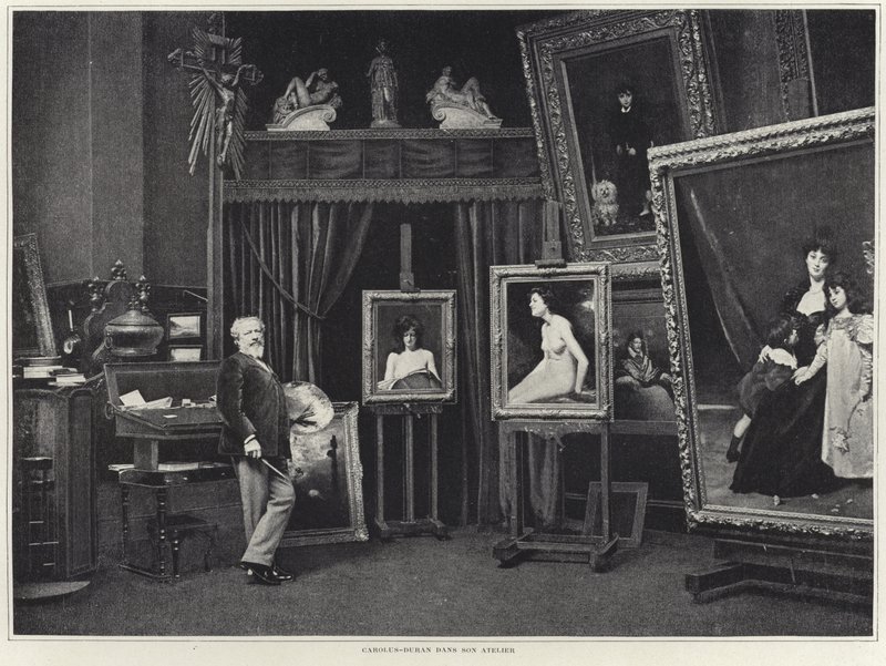 Carolus-Duran in zijn atelier door French Photographer