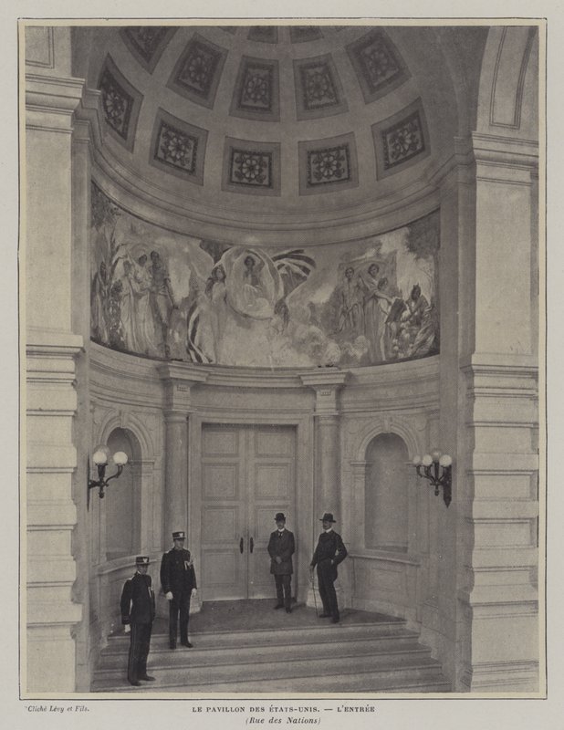 Ingang van het Amerikaanse paviljoen, Exposition Universelle 1900, Parijs door French Photographer