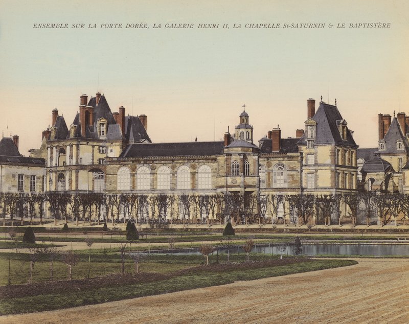 Fontainebleau: Ensemble sur la Porte Doree, La Galerie Henri II, La Chapelle St-Saturnin & Le Baptistere door French Photographer