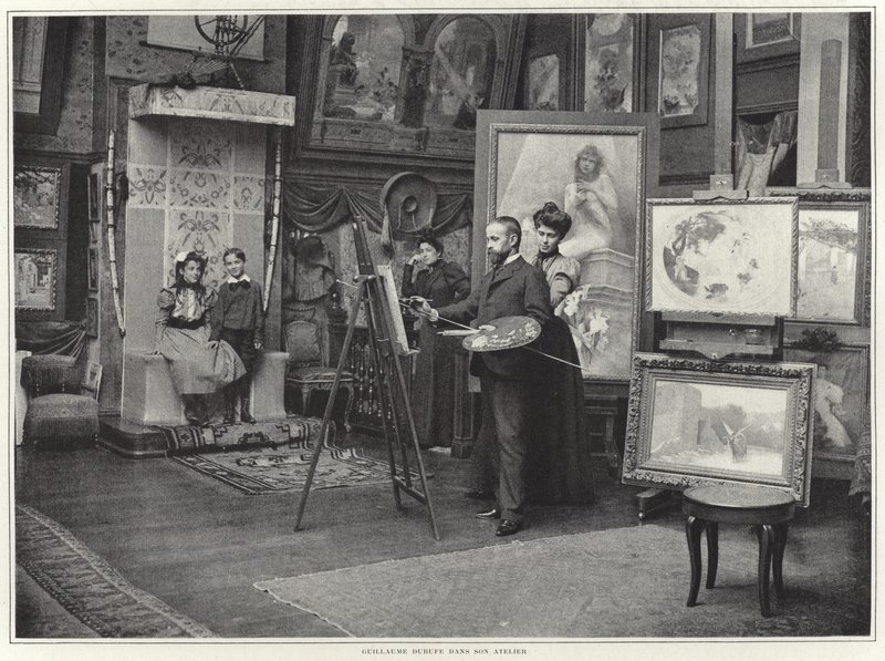 Guillaume Dubufe in zijn atelier door French Photographer