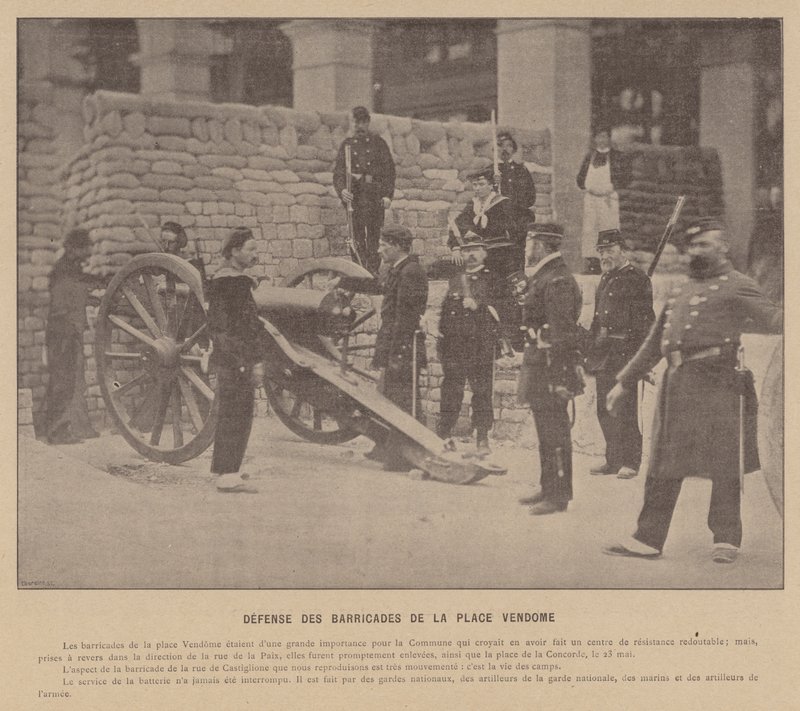 De Commune van Parijs, Verdediging van de barricades op de Place Vendome door French Photographer