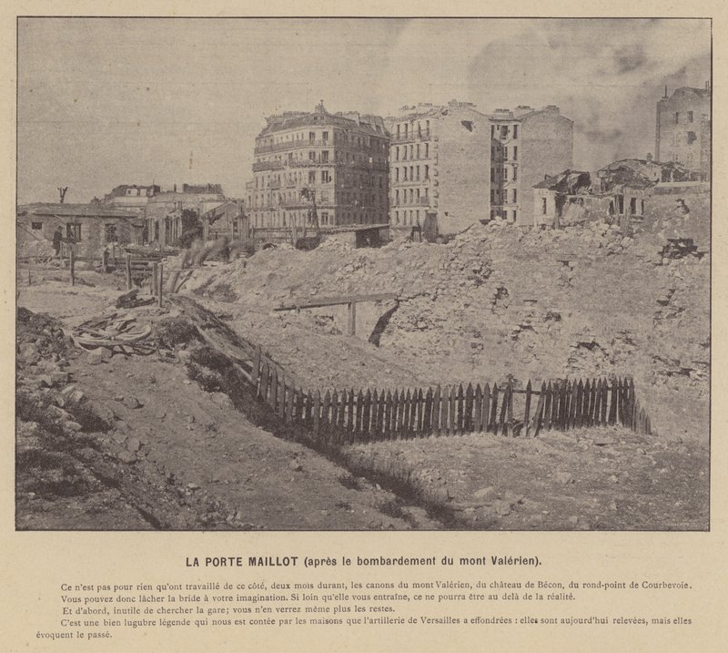 De Commune van Parijs, La Porte Maillot, na het bombardement van de Mont Valerien door French Photographer