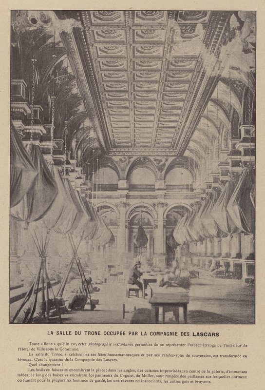 De Commune van Parijs, de troonzaal bezet door de compagnie van de Lascars door French Photographer