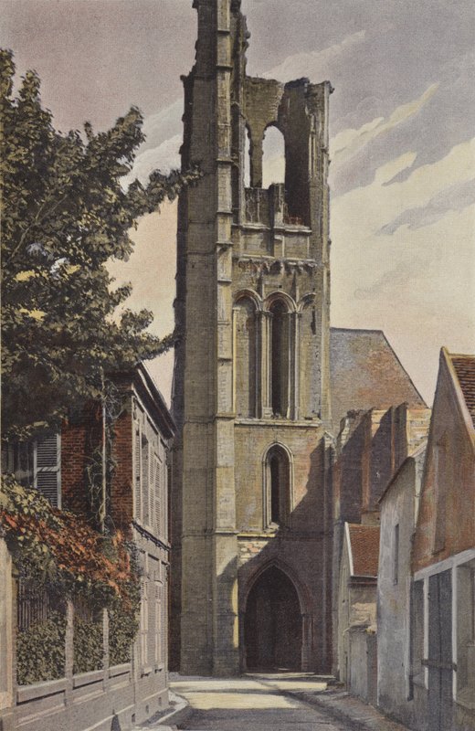 Larchant, klokkentoren van de kerk, westzijde door French Photographer