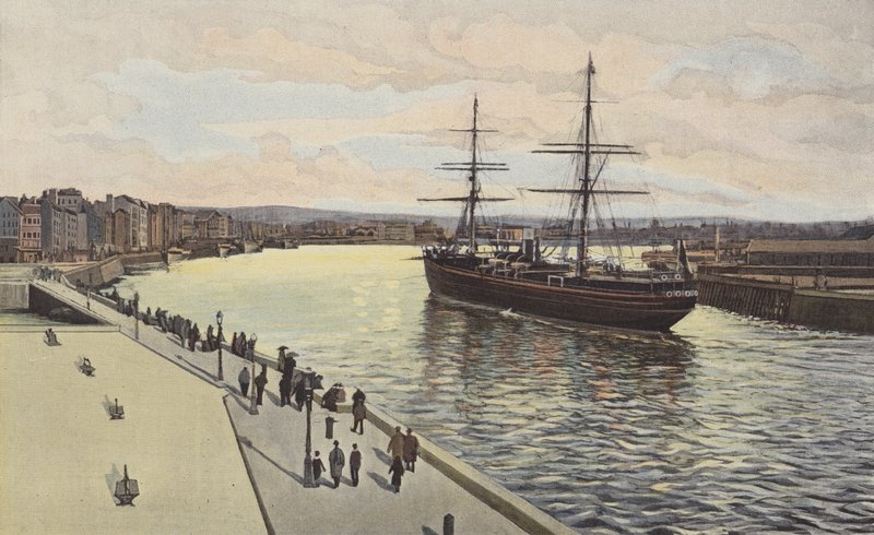 Le Havre, Binnenkomst van een stoomboot in de voorhaven door French Photographer
