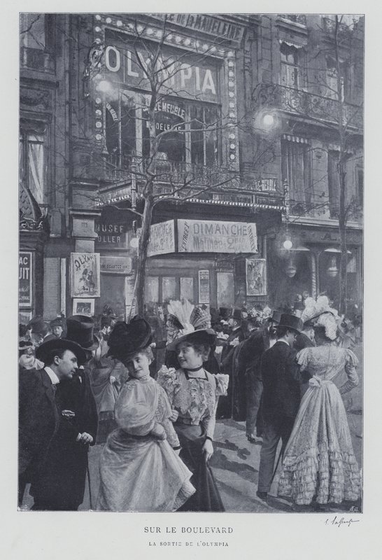 Op de Boulevard des Capucines buiten de Olympia muziekhal, Parijs door French Photographer