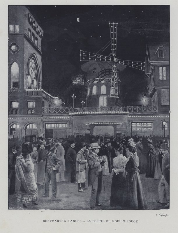 Buiten de Moulin Rouge, Montmartre, Parijs door French Photographer