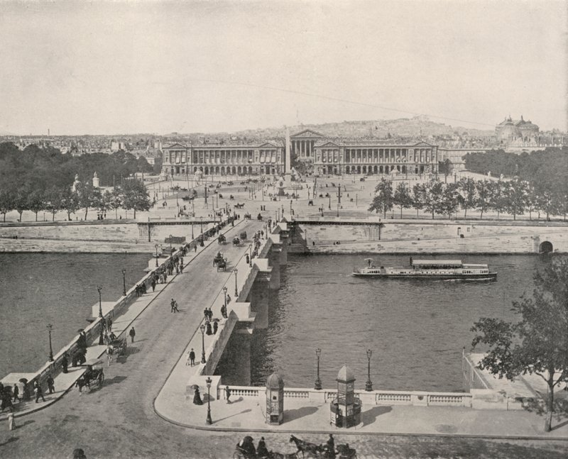 Parijs: Uitzicht op de Place de la Concorde, noordwaarts door French Photographer