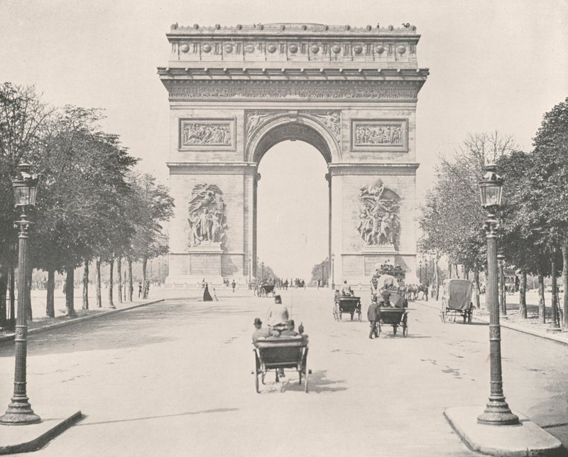 Parijs: Triomfboog, vanuit het Oosten door French Photographer