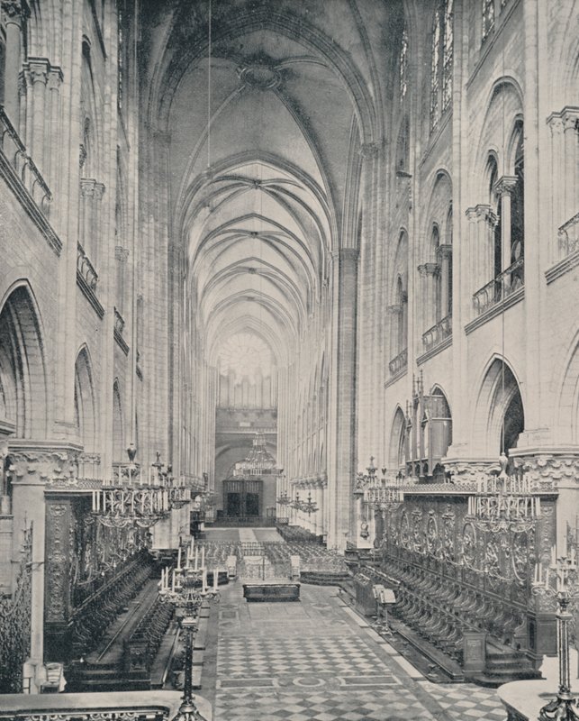Parijs: Het Interieur van de Notre Dame Kathedraal door French Photographer