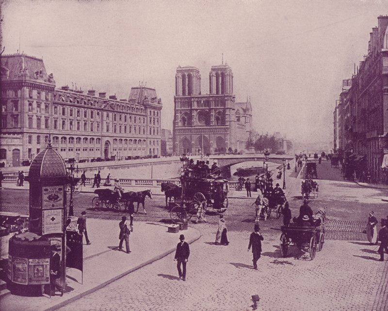 Parijs: De Pont St Michel en Notre Dame door French Photographer