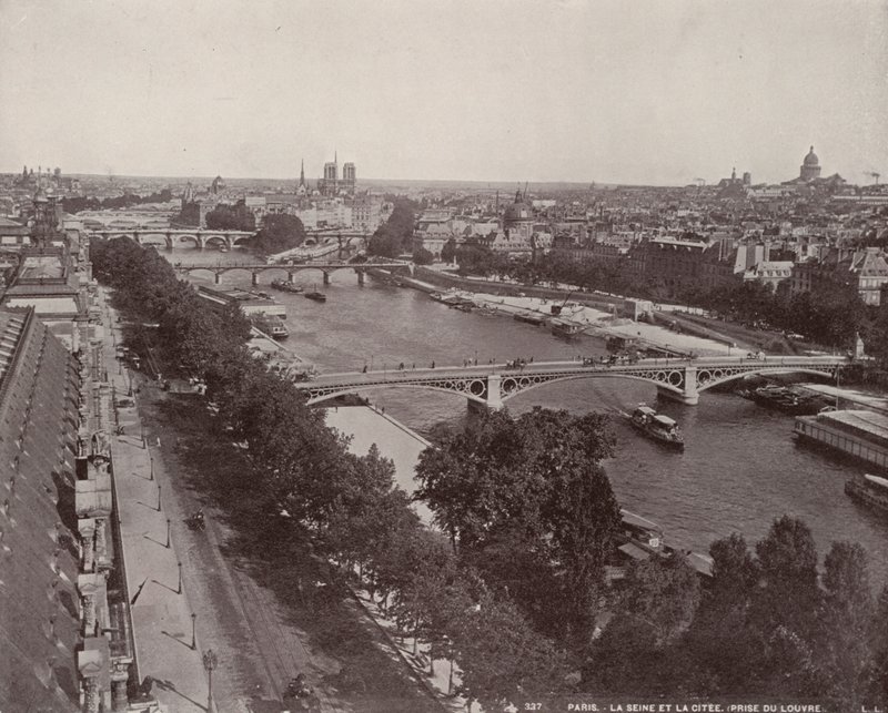 Parijs: Uitzicht op de Seine en Île de la Cité door French Photographer
