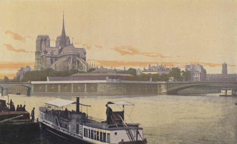 Parijs, Uitzicht op de oostpunt van het Île de la Cité door French Photographer