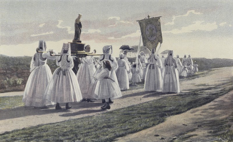Ploare, Pardon, processie op het platteland door French Photographer