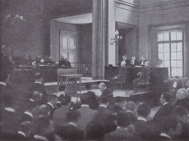 Herziening van de zaak van Alfred Dreyfus, Franse legerofficier ten onrechte veroordeeld voor verraad, Rennes, Frankrijk, 1899 door French Photographer