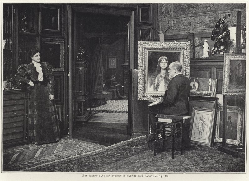 Rose Caron poseert voor haar portret door Leon Bonnat door French Photographer