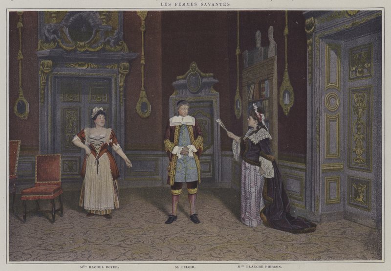 Scène uit een productie van Les Femmes Savantes, door Moliere door French Photographer