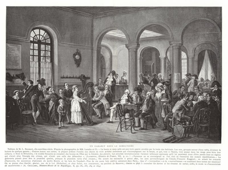 Een cabaret onder het Directoire, Franse Revolutie, 1795-1799 door French School