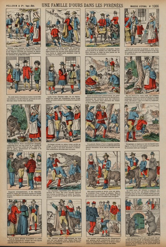 Een berenfamilie in de Pyreneeën door French School