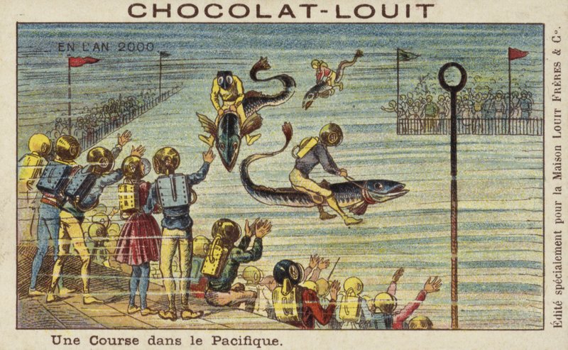 Een visrace in de Stille Oceaan in het jaar 2000 door French School
