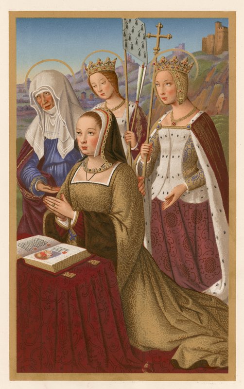 Anna van Bretagne in gebed door French School