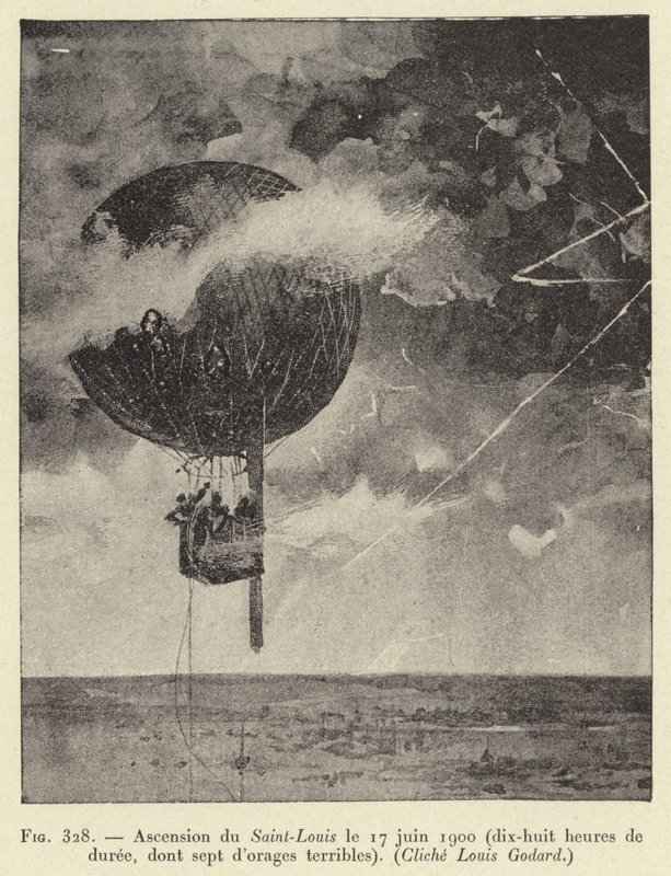 Hemelvaart van Saint-Louis op 17 juni 1900 (achttien uur durend, waarvan zeven verschrikkelijke stormen) door French School