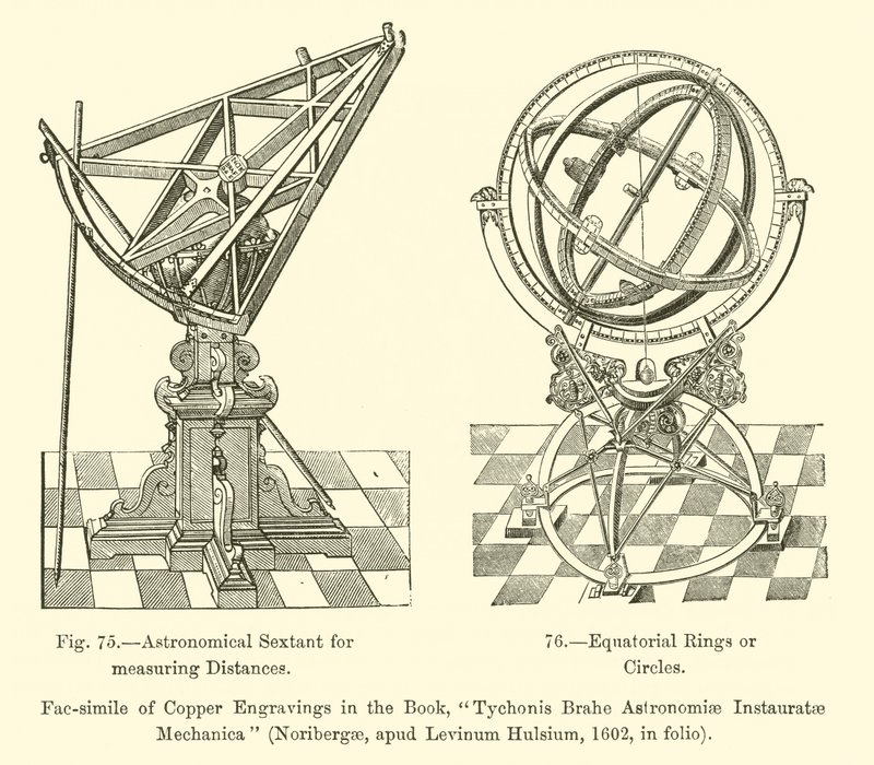 Astronomische sextant voor het meten van afstanden, equatoriale ringen of cirkels door French School
