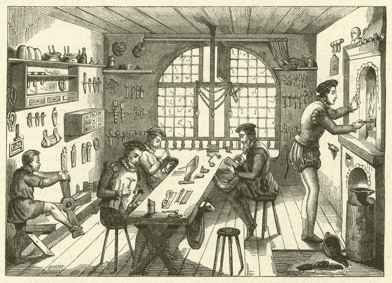 Atelier van Etienne de Laulne, genaamd Stephanus, goudsmid van de zestiende eeuw door French School