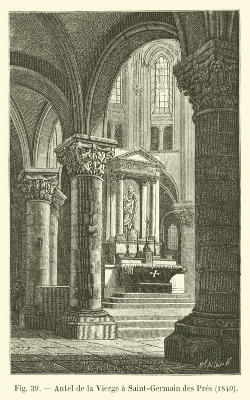 Altaar van de Maagd in Saint-Germain des Prés, 1840 door French School
