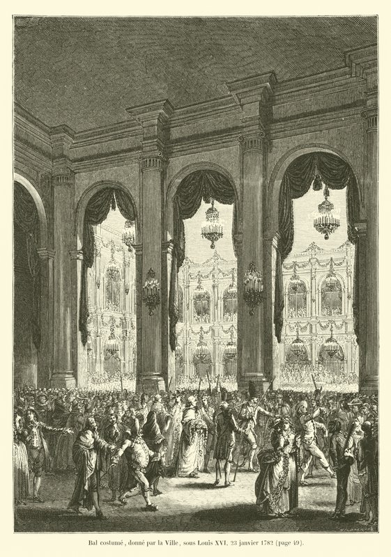 Kostuumbal, gegeven door de stad, onder Lodewijk XVI, 23 januari 1782 door French School