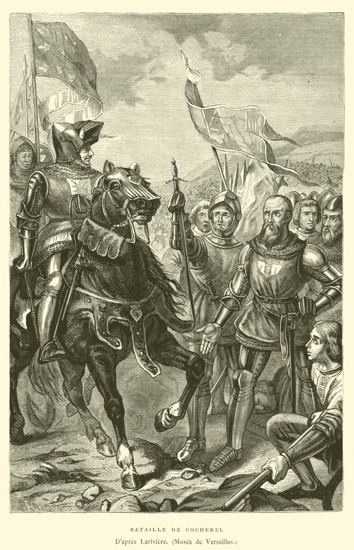 Slag bij Cocherel (gravure) door French School