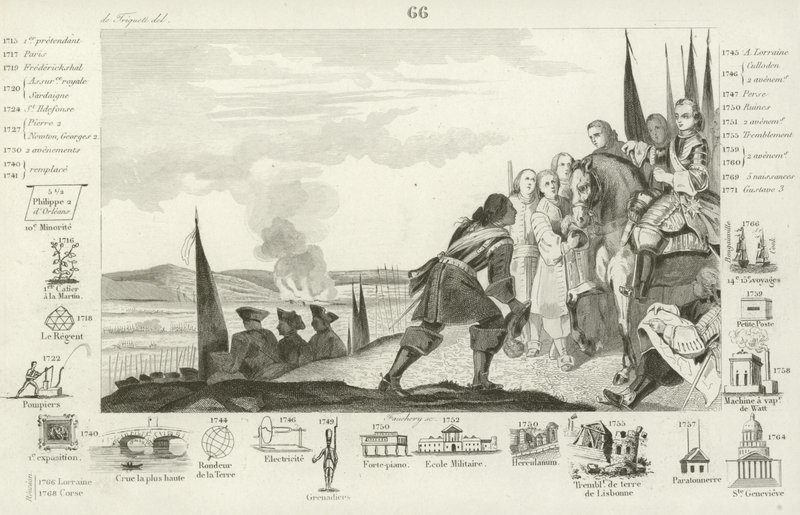 Slag bij Fontenoy, 1745 door French School
