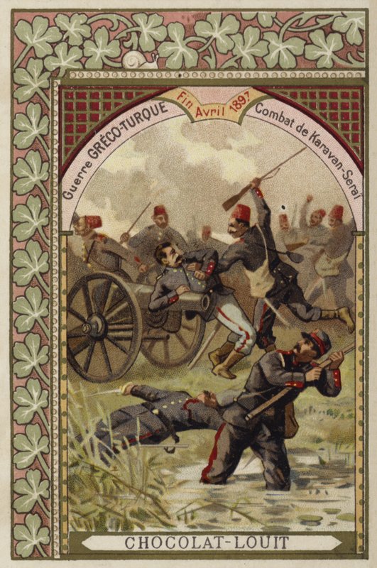Slag bij Karavan-Serai, Grieks-Turkse Oorlog, april 1897 door French School
