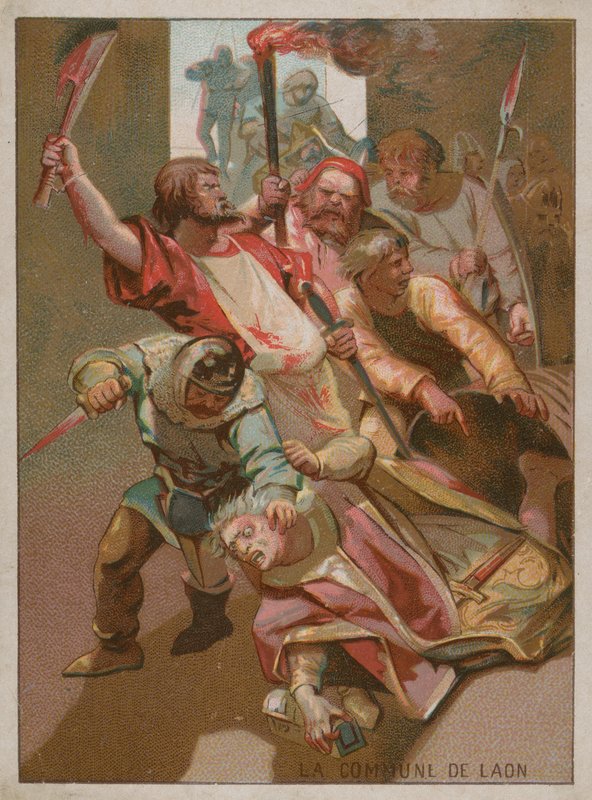 Bisschop en partizanen gedood in de Commune van Laon in 1112 door French School