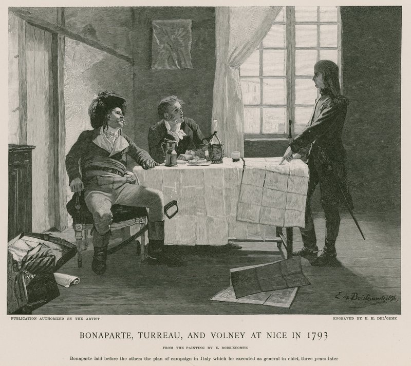 Bonaparte, Turreau en Volney in Nice in 1793 door French School