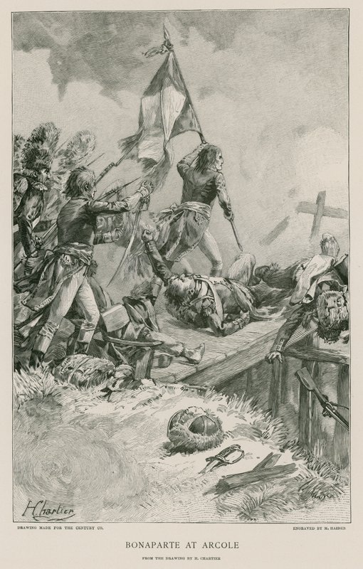Bonaparte bij Arcole door French School