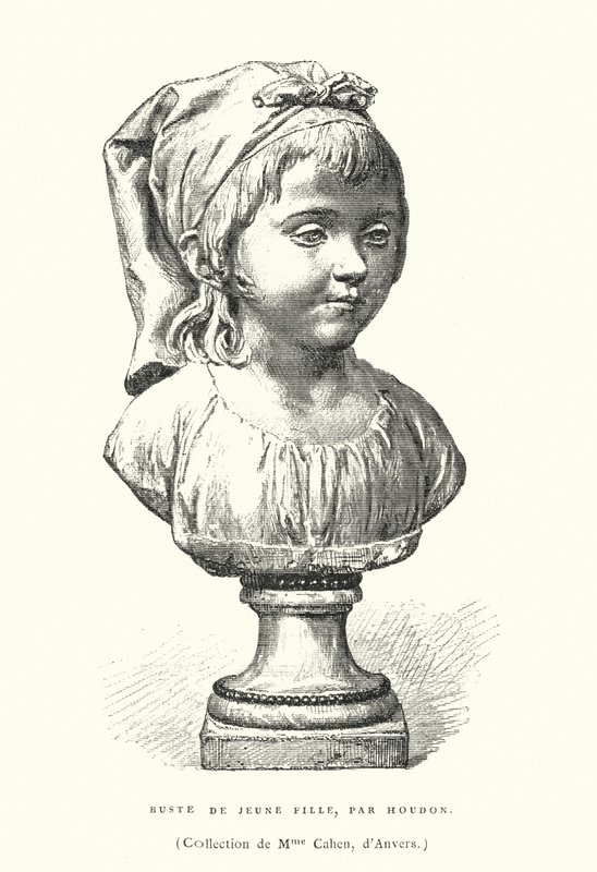 Buste van een jong meisje, door de Franse beeldhouwer Jean-Antoine Houdon, eind 18e of begin 19e eeuw door French School
