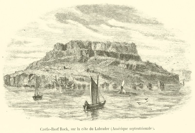 Castle-Reef Rock, aan de kust van Labrador, Noord-Amerika door French School