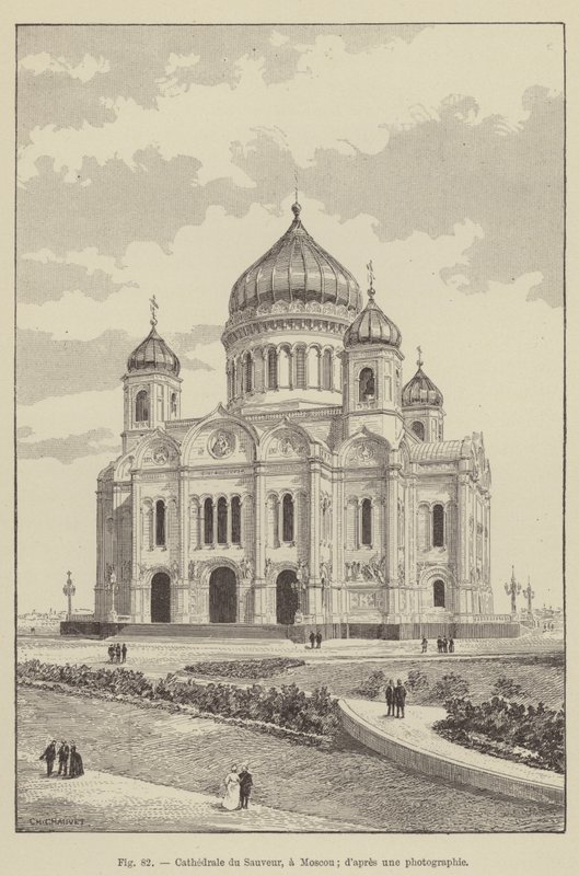 Kathedraal van de Verlosser, in Moskou door French School