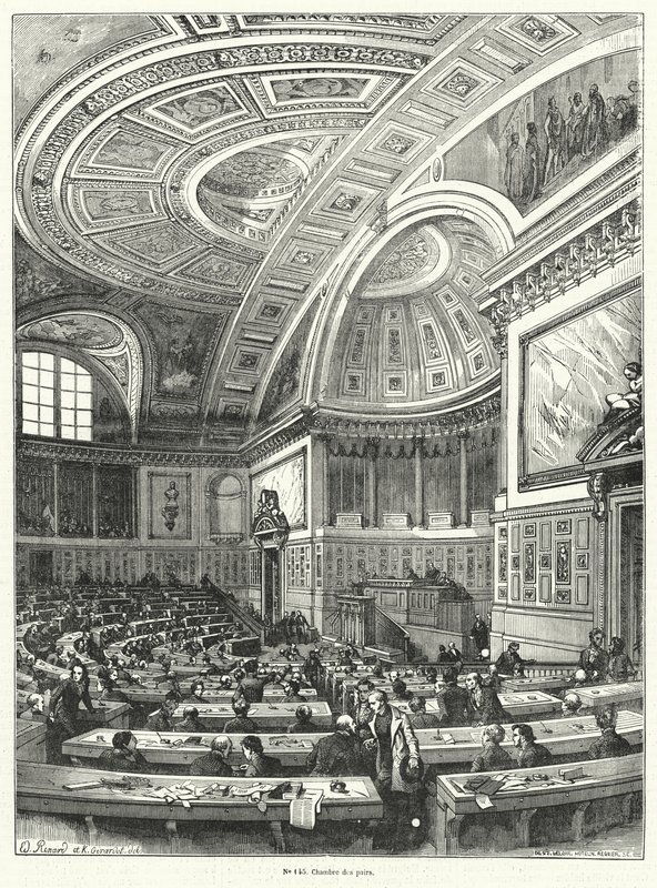 Chambre des Pairs, hogerhuis van het Franse parlement van 1814 tot de afschaffing na de Revolutie van 1848 door French School
