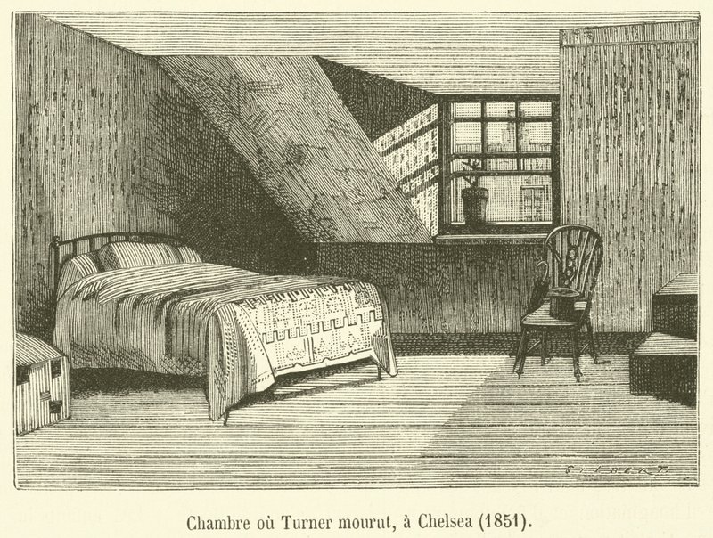 Kamer waar Turner stierf, in Chelsea door French School