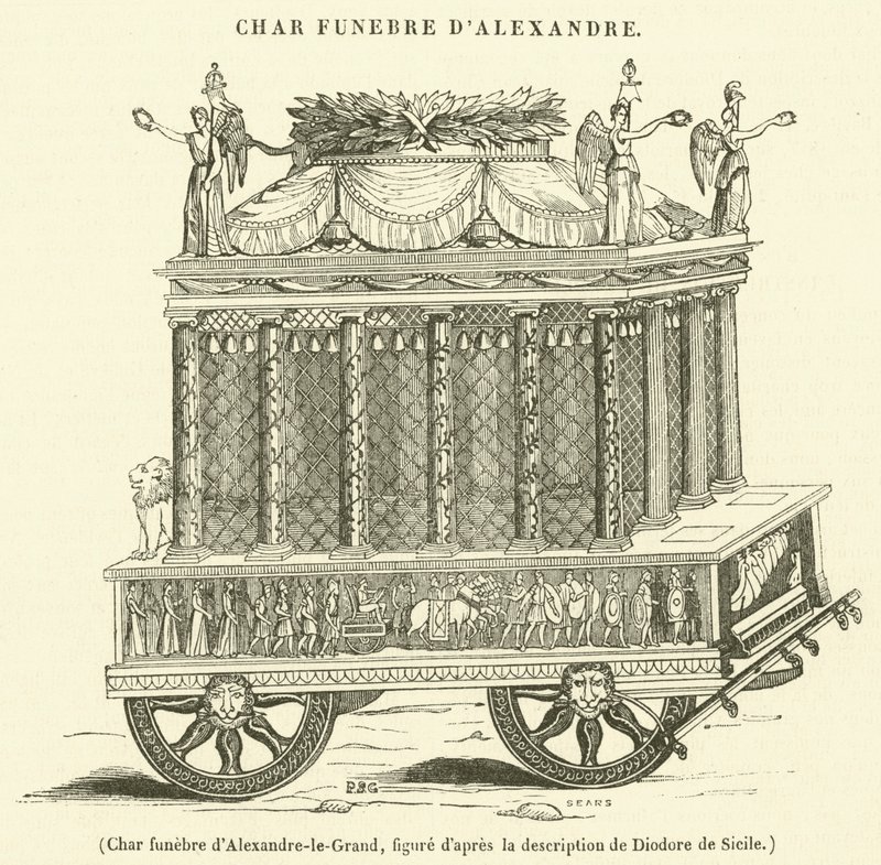 Lijkwagen van Alexander de Grote door French School